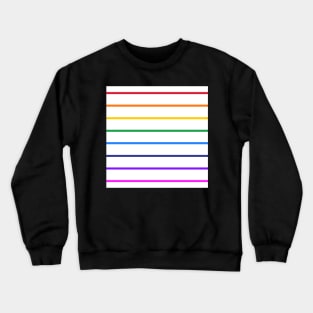 White and rainbow stripes - horizontal narrow Crewneck Sweatshirt